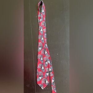Disney Mickey Mouse Neck Tie Red With Paisley Print  & Mickey Faces